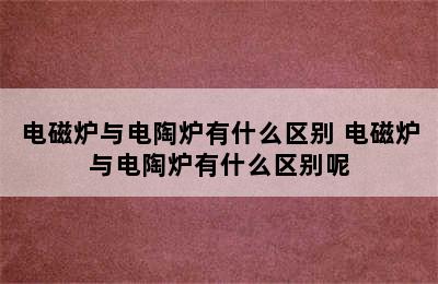 电磁炉与电陶炉有什么区别 电磁炉与电陶炉有什么区别呢